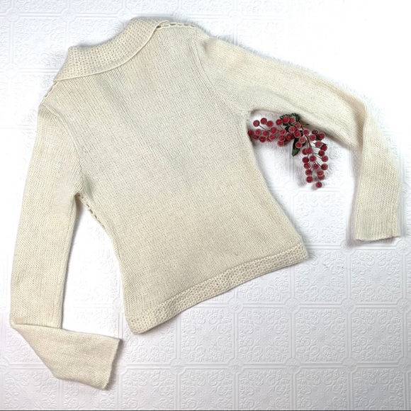 Evelyn Lambswool Cardigan Sweater SZ M - Picture 5 of 6